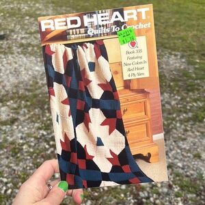 Vintage Red Heart Quilts to Crochet Books Lot of 9